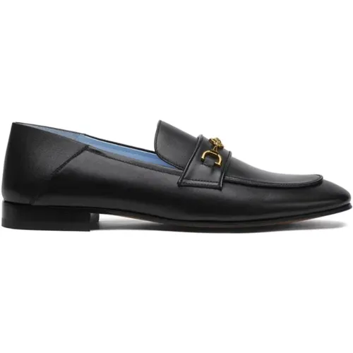 Schwarze Gold Slipper Kalbsleder - Versace - Modalova