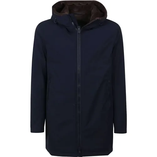 Blaue Kapuzenparka Jacke Aw24 , Herren, Größe: 2XL - Herno - Modalova