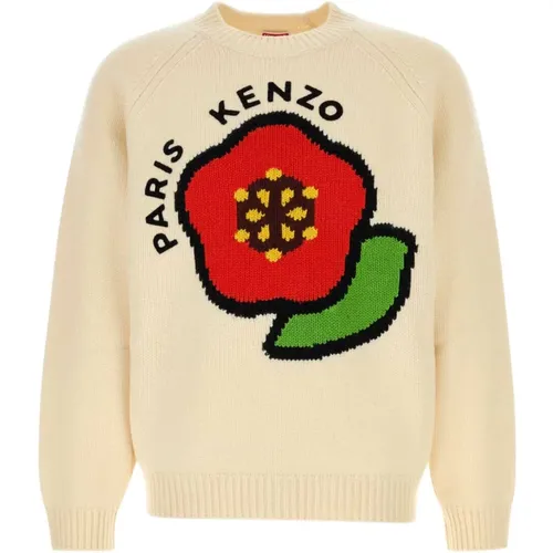 Ivory Wollmischung Pullover , Herren, Größe: S - Kenzo - Modalova