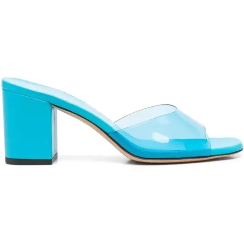 Blaue PVC Mule 70 Elegante Absätze - Paris Texas - Modalova