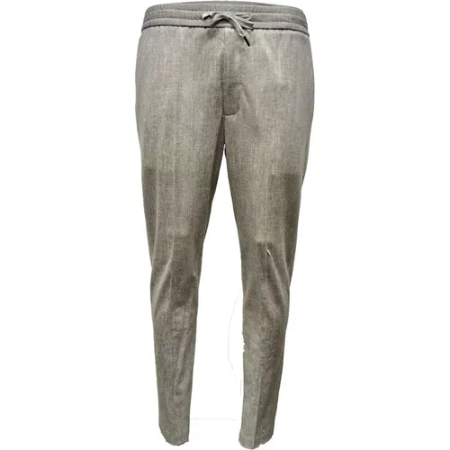 Natural Linen-look Fishbone Trousers , male, Sizes: M - Circolo 1901 - Modalova