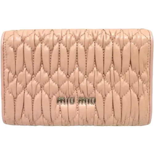 Pre-owned Leather wallets , female, Sizes: ONE SIZE - Miu Miu Pre-owned - Modalova