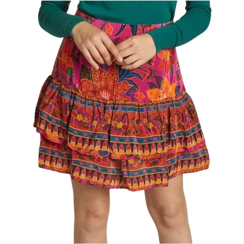 Vibrant Floral Tapestry Skirt , female, Sizes: XS, S - Farm Rio - Modalova