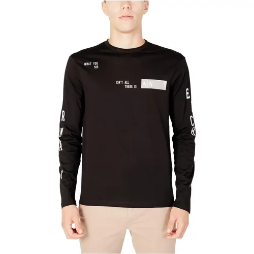 Herren Schwarzes T-Shirt , Herren, Größe: 2XL - Armani Exchange - Modalova