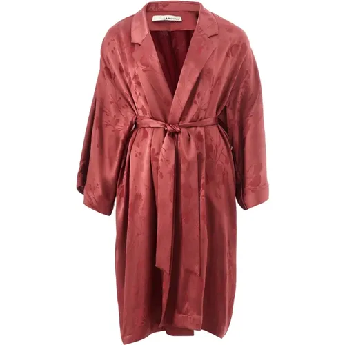Roter Allover Bedruckter Robe Trenchcoat - Lardini - Modalova