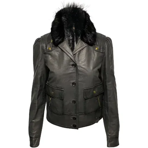 Pre-owned Leder outerwear - Gucci Vintage - Modalova