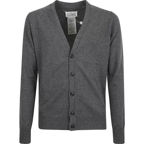 Cozy Cashmere Pullover Cardigan for Men , male, Sizes: L, M - Maison Margiela - Modalova