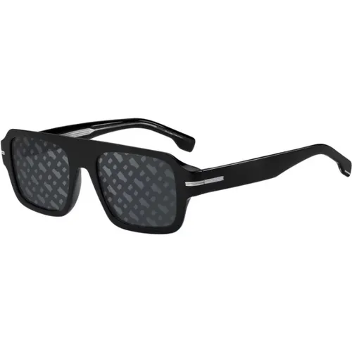 Sunglasses with Mirror Silver Lenses , unisex, Sizes: 53 MM - Boss - Modalova