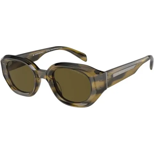 Frame Brown Lens Sunglasses , female, Sizes: 48 MM - Emporio Armani - Modalova