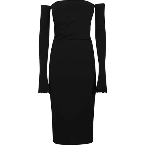 Lace Up Off-Shoulder Midi Dress , female, Sizes: 2XS, XS - Andamane - Modalova