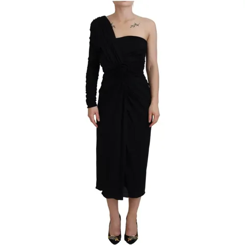 Elegant One-Shoulder Midi Dress , female, Sizes: S, 2XS, M - Dolce & Gabbana - Modalova