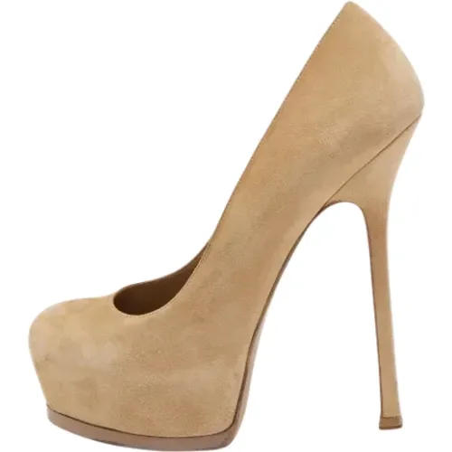 Pre-owned Suede heels , female, Sizes: 5 1/2 UK - Yves Saint Laurent Vintage - Modalova