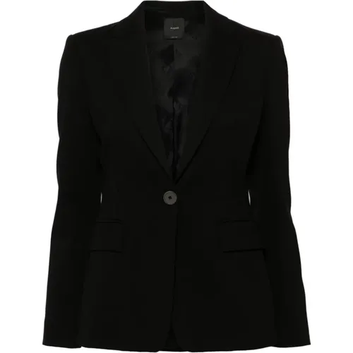 Schwarze Jacke mit Peak Revers - pinko - Modalova