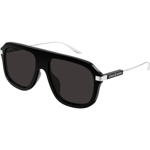Schwarze Silberne Sonnenbrille,Gold Havana Sonnenbrille - Gucci - Modalova