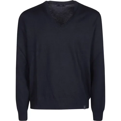 Stylish V-Neck Sweater , male, Sizes: M, S, XL, L - Fay - Modalova