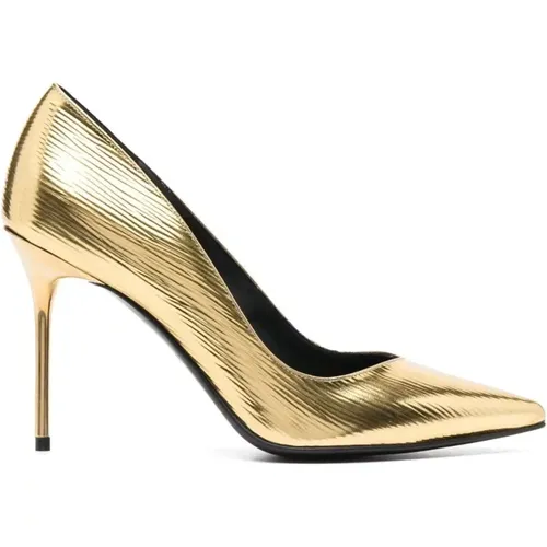 Goldene Geschlossene High Heels Pumps , Damen, Größe: 37 EU - Balmain - Modalova