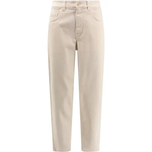 Trousers with Button and Zip , female, Sizes: S - BRUNELLO CUCINELLI - Modalova