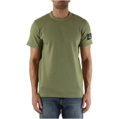 Embossed Cotton T-shirt , male, Sizes: L, 3XL, M, S, XL, 2XL - Calvin Klein Jeans - Modalova