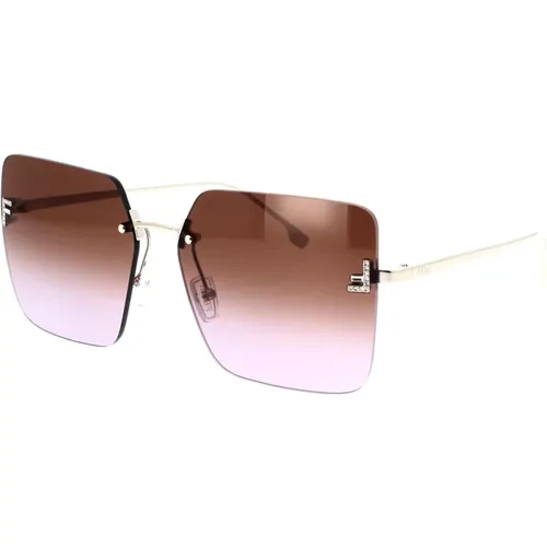 Geometrische Glamour Sonnenbrille mit minimalistischem Design - Fendi - Modalova