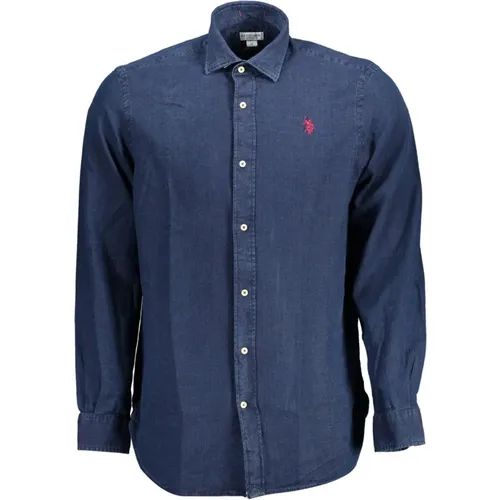 Cotton Shirt with French Collar and Embroidery , male, Sizes: L, M, 2XL, XL - U.s. Polo Assn. - Modalova