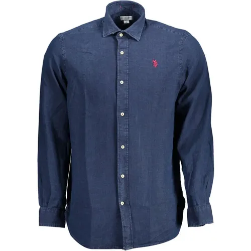 Cotton Shirt with French Collar and Embroidery , male, Sizes: L, M, XL - U.s. Polo Assn. - Modalova