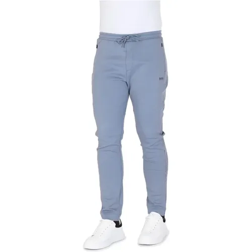 Cotton Polyester Blend Silver Pants , male, Sizes: M, L - Hugo Boss - Modalova