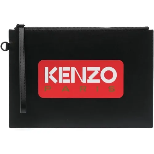 Logo Leather Clutch Bag , female, Sizes: ONE SIZE - Kenzo - Modalova