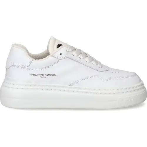 Moderner Low-Top-Sneaker , Damen, Größe: 35 EU - Philippe Model - Modalova