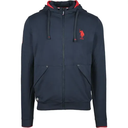 Marineblauer Sweatshirt für Herren , Herren, Größe: L - U.S. Polo Assn. - Modalova