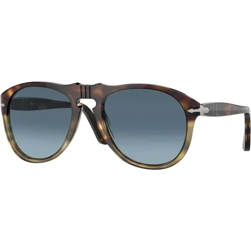 Tortoise /Blue Shaded Sunglasses , unisex, Sizes: 54 MM - Persol - Modalova
