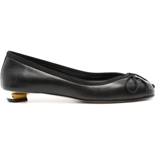 Leather Bow Detailing Slip-On Shoes , female, Sizes: 7 UK - alexander mcqueen - Modalova