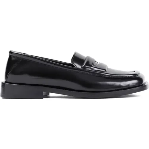 Schwarze Lederloafer mit Asymmetrischer Zehenpartie , Damen, Größe: 40 EU - The Attico - Modalova