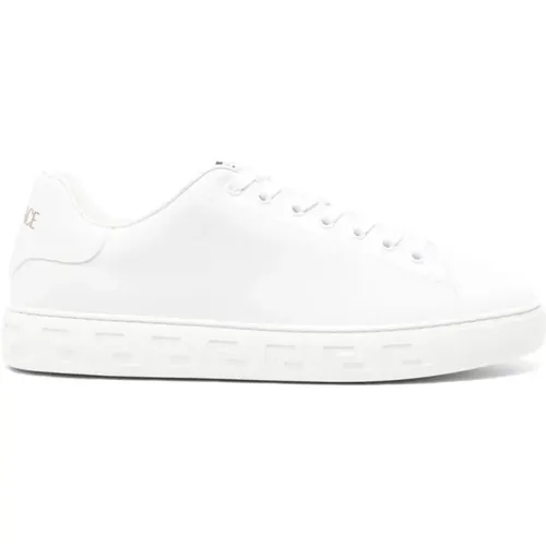 Lace-Up Sneakers with Logo Patch , male, Sizes: 5 UK - Versace - Modalova