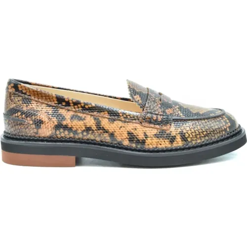 Animal Print Snake Skin Moccasins , female, Sizes: 2 UK - TOD'S - Modalova