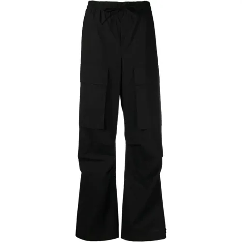 Cotton Trousers with Ruched and Pleat Detailing , female, Sizes: L - P.a.r.o.s.h. - Modalova