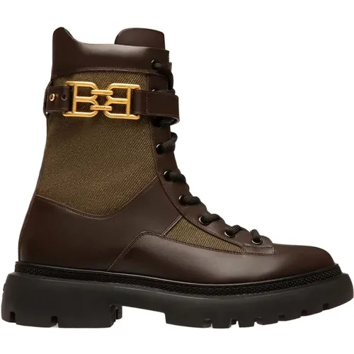 Leather Ankle Boots with Gold Logo , female, Sizes: 6 UK, 3 UK, 5 UK, 7 UK - Bally - Modalova