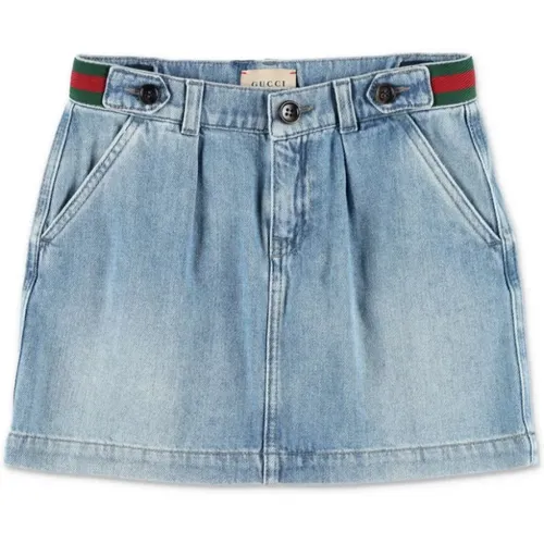 Denim Minirock mit Webband Gucci - Gucci - Modalova