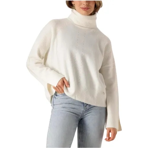 Cremefarbener Rollkragenpullover für Damen , Damen, Größe: 3XS - Liu Jo - Modalova