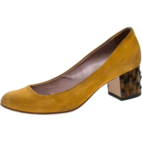 Pre-owned Suede heels , female, Sizes: 3 1/2 UK - Gucci Vintage - Modalova