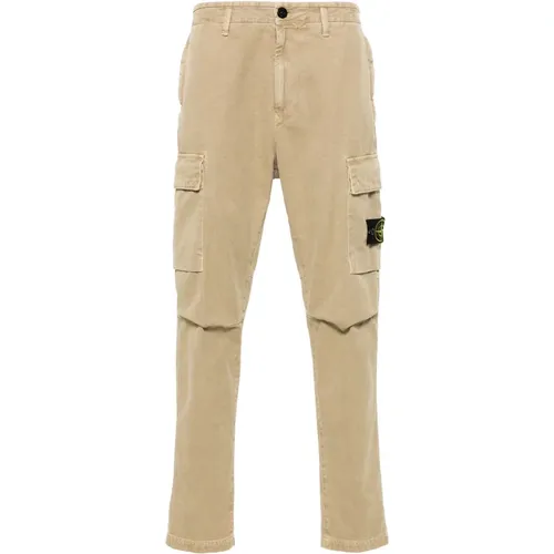 Cargo Cotton Pants with Zip Pockets , male, Sizes: W31, W33, W32, W30 - Stone Island - Modalova