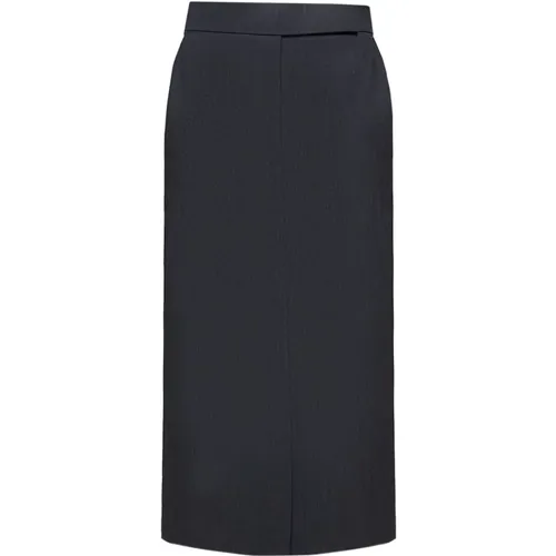 Grey Skirt with Double Slit , female, Sizes: S, L, M - Blanca Vita - Modalova