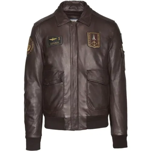 Limited Edition Leather Jacket , male, Sizes: 4XL, L - aeronautica militare - Modalova