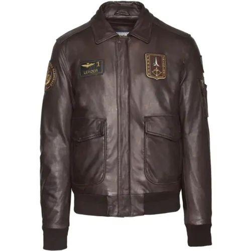 Limited Edition Leather Jacket , male, Sizes: L - aeronautica militare - Modalova