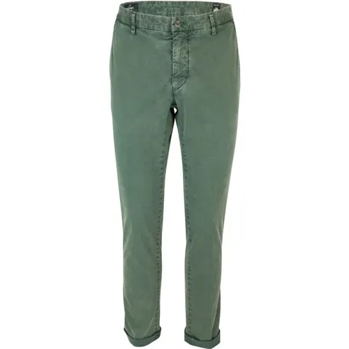 Grüne Chino Hose Regular Fit Reißverschluss und Knopfverschluss , Herren, Größe: XL - Mason's - Modalova