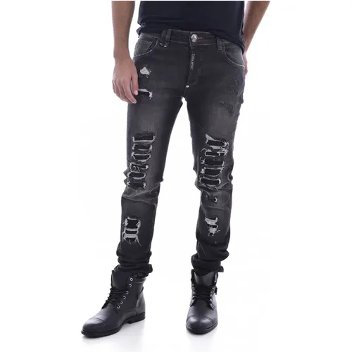 Schwarze Tapered Jeans - Philipp Plein - Modalova