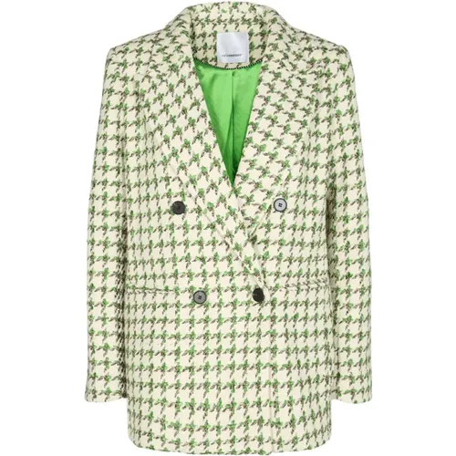 Oversize Boucle Check Blazer , female, Sizes: M - Co'Couture - Modalova