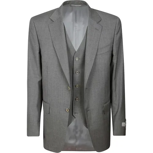 Grey Suit with Vest , male, Sizes: 2XL, L, 3XL, M - Canali - Modalova