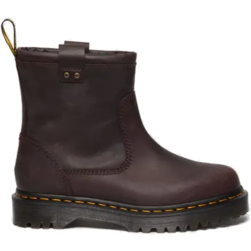 Anistone Leder Bikerstiefel Dunkelbraun - Dr. Martens - Modalova