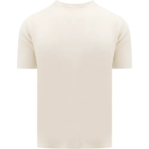 Weißes Leinen Crew-neck T-Shirt , Herren, Größe: L - Roberto Collina - Modalova