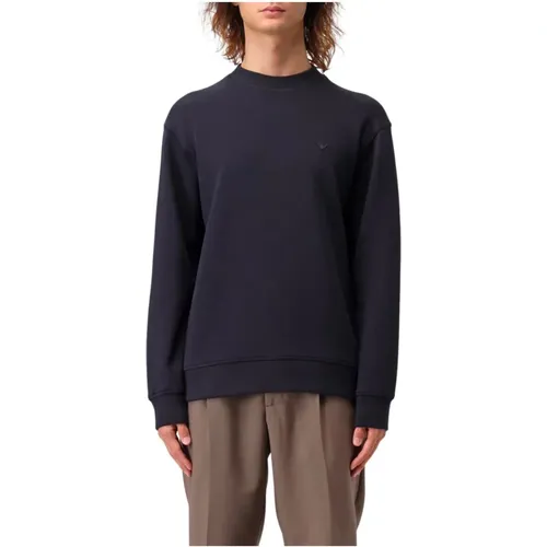 Men Crewneck Double Jersey Sweatshirt , male, Sizes: L, 2XL, XL - Emporio Armani - Modalova